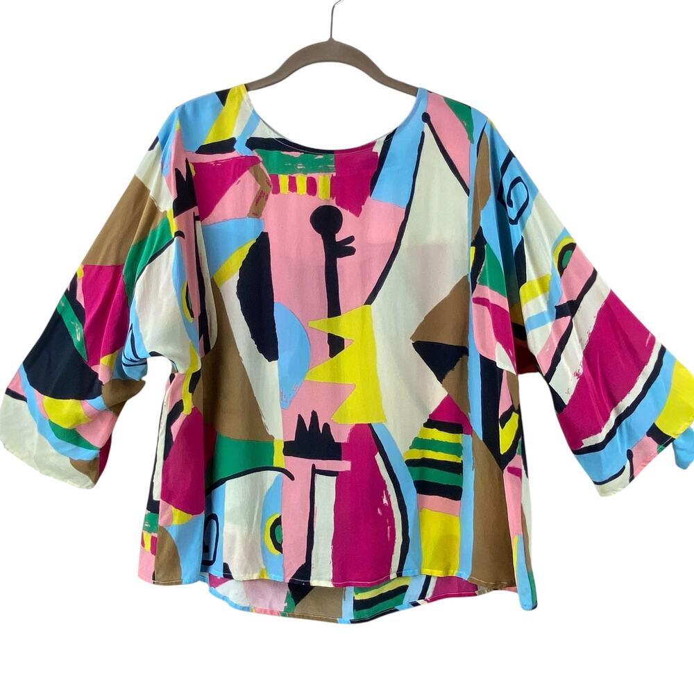 Max Mara Weekend 100% Silk Blouse Size 10 Colorful